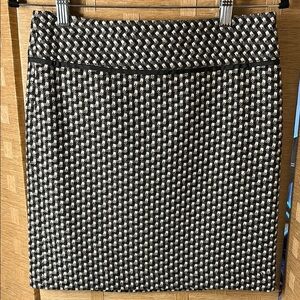Loft Black & White Mini Pencil Skirt